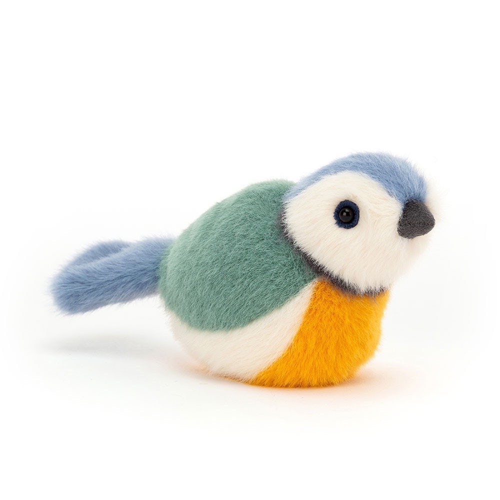 Jellycat Birdling Blue Tit Retired Plush Bird Green Mustard Stuffed Animal Toy